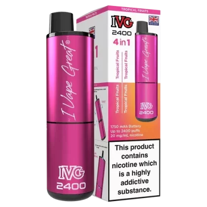 IVG 2400 Rechargeable Vape Tropical Fruits - Strength#20mg