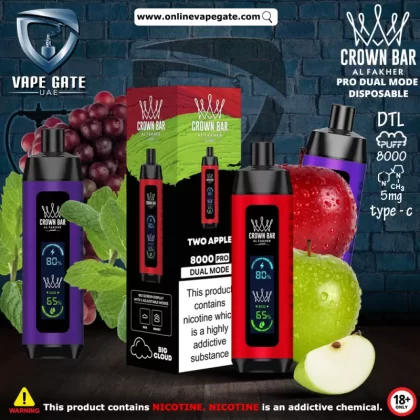 Al Fakher - Crown Bar Pro Dual Mode Disposable Vape (8,000 Puffs) - Lush Ice / 5 mg