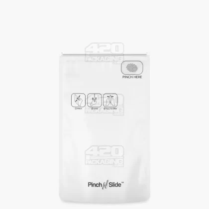 Child Resistant | Pinch N Slide ASTM Matte White Mylar Bags | 4in x 6.5in – 7g – 250 Count