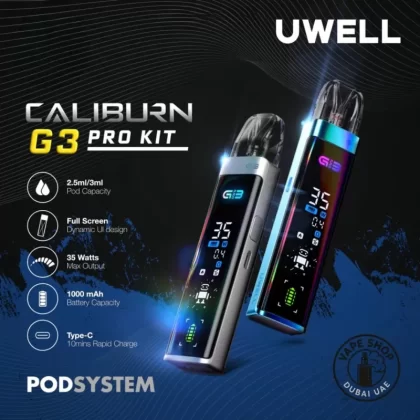 UWELL Caliburn G3 Pro Pod System 35W Vape Kit in Dubai - Emerald Green, Midnight Black