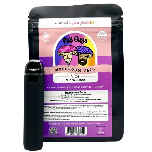 Psy Guys Micro-Dose Mushroom Vape – Vibe - Vape Product, Vape Product; Blackberry, Passionfruit (30B32C)