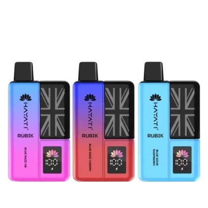 Hayati Rubik 7000 Puff Vape Kit - Banana Ice, Blue Razz Cherry