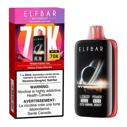 Elf Bar MoonNight 70K Disposable Vape Device – Watermelon Ice 20ml
