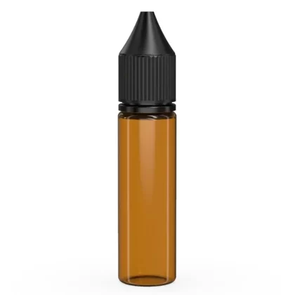 CHUBBY GORILLA | Child Resistant Unicorn V3 PET Dropper Bottles Amber | 20mL – w/ Black Lid – 1000 Count