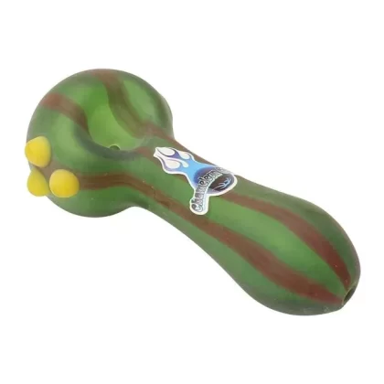 Chameleon Glass Pin Stripe Spoon Hand Pipe - Color#Black>Blue>Green>White