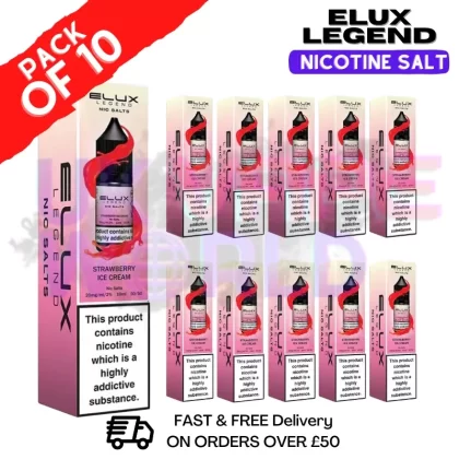 Strawberry Ice Cream Elux Legend Nic Salt BOX OF 10