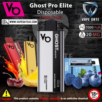 Vapes Bar - Ghost Pro Elite Disposable Vape Device (7000 Puffs) - 20 mg / Fizzy Cherry