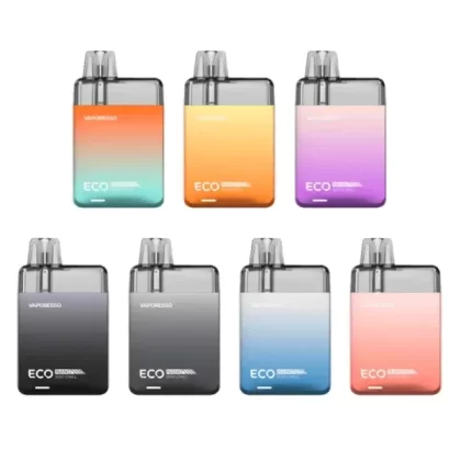 Vaporesso ECO Nano Pod Kit 1000mAh - Flavor#Midnight Black>Ivory White>Foggy Blue>Black Truffle>Peach Pink>Spring Green>Summer Yellow>Sparkling Purple>Sunset Gold>Sakura Pink>Universal Grey