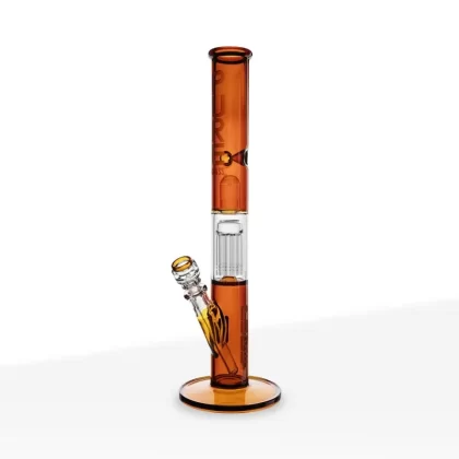 Pure Glass | 10-Arm Tree Percolator + Splash Guard Straight Water Pipe | 18″ – 14mm – Various Colors