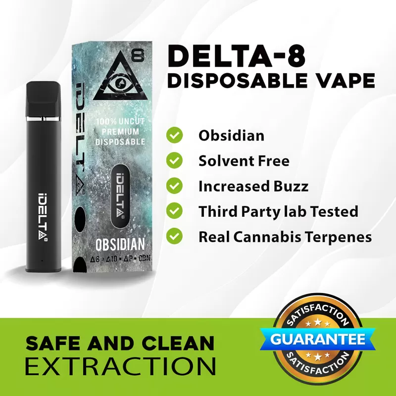iDELTA8 Obsidian Blend Disposable | Delta 8 | THCP | Delta10 | CBN - Obs-615021; Blackberry Kush, Blue Dream; Silver - 30mg THC-P, Gold - 70mg THC-P - Image 2