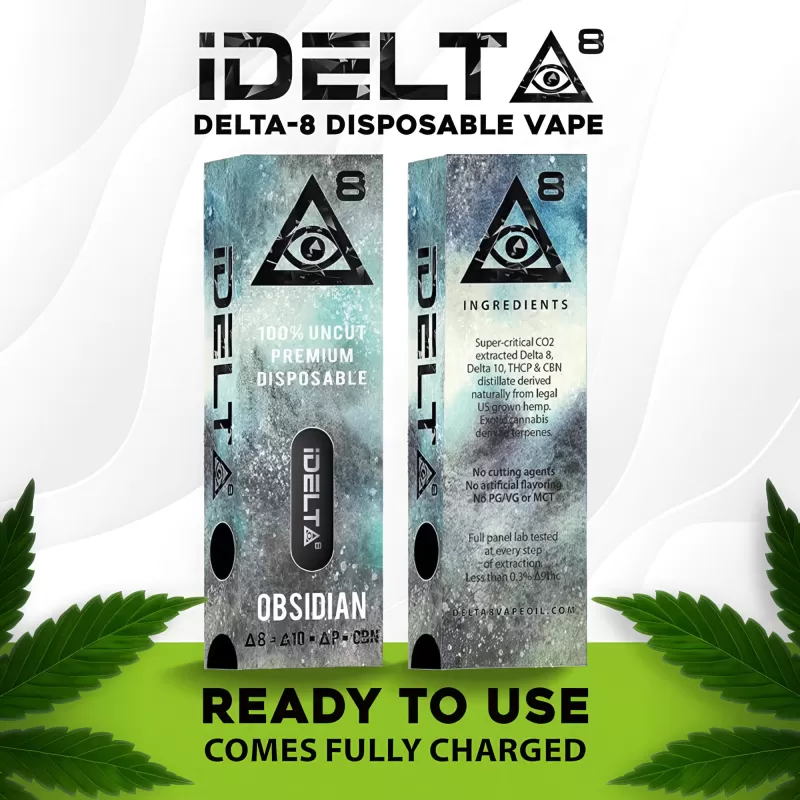 iDELTA8 Obsidian Blend Disposable | Delta 8 | THCP | Delta10 | CBN - Obs-615021; Blackberry Kush, Blue Dream; Silver - 30mg THC-P, Gold - 70mg THC-P - Image 3