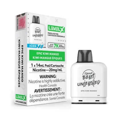 FLAVOUR BEAST UNLEASHED LEVEL X PODS – EPIC KIWI MANGO