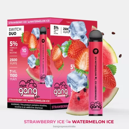 Vape Gang Switch Duo 2 flavors (Box of 10) 6006N47 Strawberry Ice – Watermelon Ice – Vape Gang Flavors - Bangvapeaustralia
