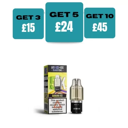 SKE Bar 15K Prefilled Pod Refills - £5.99 or 3 for £15 - Banana Ice