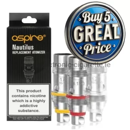 5 x Aspire Nautilus BVC Coil Heads