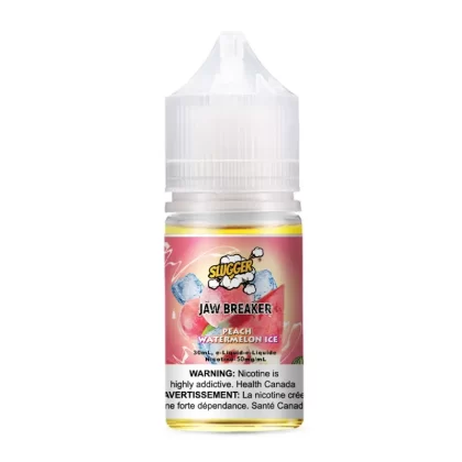 SLUGGER Jaw Breaker Salt – Peach Watermelon Ice 30ml (20, 35, 50mg) - Vapebar Pk