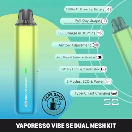 VAPORESSO Vibe SE Dual Mesh Kit In Dubai - Black, Blue