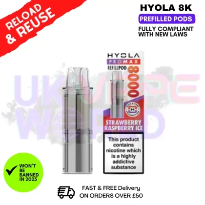 Strawberry Raspberry Ice Hyola Pro Max 8000 Replacement Pod