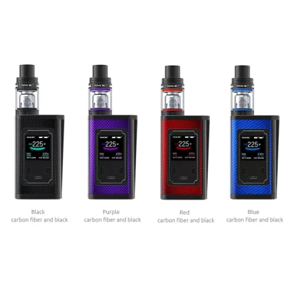 Smok Majesty 225W Starter Kit Carbon Fiber Edition With TFV8 X-Baby Tank(4ML) - Red Carbon Fiber and Black