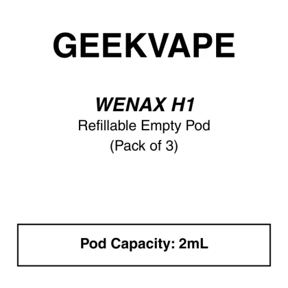 Geekvape Wenax H1 Replacement Pods – 3pck - Vapeys Co Nz