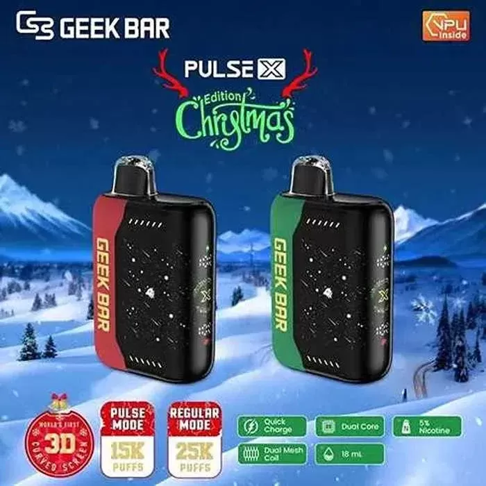 Geek Bar Pulse X 25000 Christmas Edition Vape - Pack Count#Single Pack~Flavor#Creamy Mintz>Pepper Mintz~Nicotine#50MG