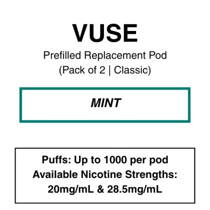 Vuse eLiquids – Mint – 1.8% (20mg/ml) / 2.5% (28.5mg/ml)