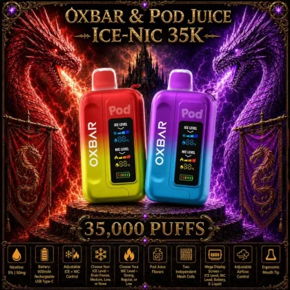 OXBAR x Pod Juice ICE-NIC 35K - Watermelon Apple Gush - Vapeciga