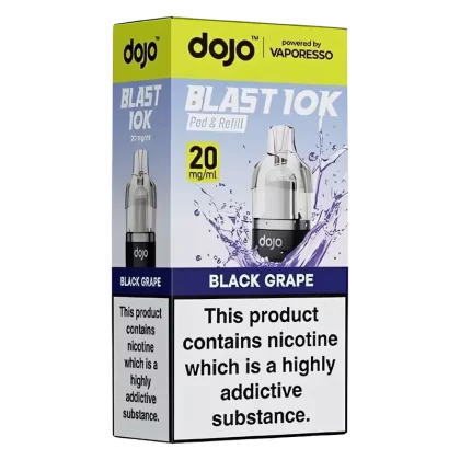 Vaporesso Dojo Blast 10k Prefilled Pods - Flavour#Black Grape>Blue Razz Lemonade>Blueberry Sour Raspberry>Classic Tobacco>Cool Menthol>Double Apple>Fizzy Cherry>Juicy Peach>Kiwi Passion Frui