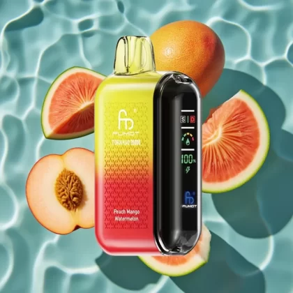Fumot Tornado 20000 Puffs Peach Mango Watermelon Disposable Vape with Dual Mesh Coil & Smart Display - Bangvapeaustralia