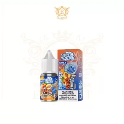 VAPE STATION PEACH BLUE RAZZ SUPER ICE SALT ELIQUID