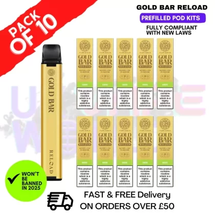 Oasis Gold Bar Reload Prefilled Pod Kit Box of 10