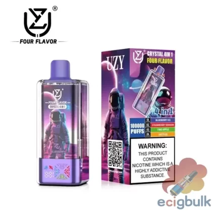 Uzy Crystal 100000 Puffs Disposable Vape – Quad Flavor Rechargeable Device