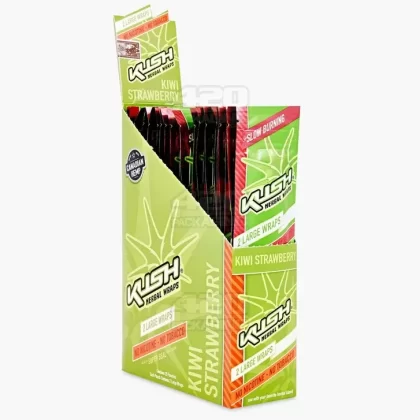 KUSH | ‘Retail Display’ Super Seal Herbal Wraps | 121mm – Kiwi Strawberry – 25 Count