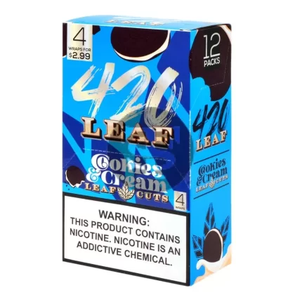 420 Leaf Wraps $2.99 Pre-Priced, 12 packs of 4 Cookies & Cream - Ejuicewarehouse