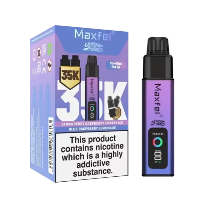 Maxfel Ultra Pro 35K Prefilled Pod Vape Kit - Blueberry Ice / Blueberry Sour Raspberry