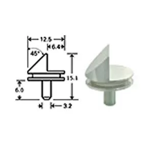 Low Profile 45º - 90º Mount, short 6mm pin