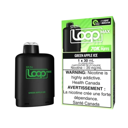 STLTH LOOP MAX Pod Pack - Green Apple Ice - 20 mg/mL (wholeseller) - Excise ON, 20 mg/mL (wholeseller) - Excise MB