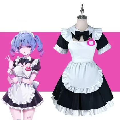 Teal Twin Tails Miku Maid Cosplay Costume - Cute Cafe Waitress Outfit
