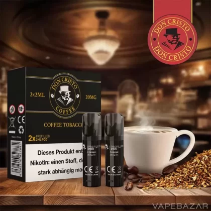 Don Cristo Prefilled Pods – Coffe Tobacco (2er Pack) - Don Cristo / 20mg/ml / 2ml / ca. 600 / Propylenglykol / Nikotin / Glycerin / Aromen / Ja