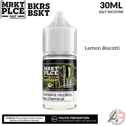 MRKT PLCE Lemon Biscotti BKRS BSKT Salt Nicotine 30mL - Salt Nicotine 24mg – 30ml, Salt Nicotine 48mg – 30mL