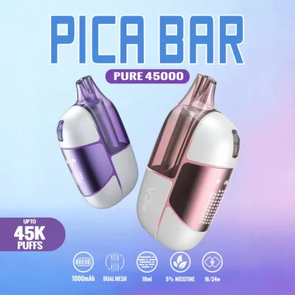 Assembled in USA | PICA BAR “Pure” 45K Puff Disposable Device - 45,000 - New in Box / Vanilla Custard