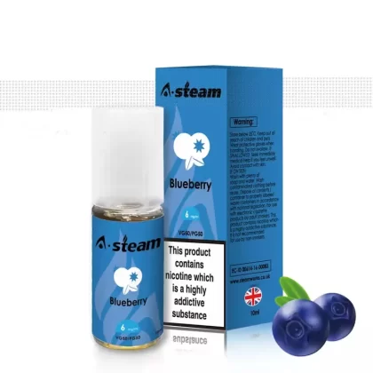 Blueberry A-Steam 10ml Premium Vape Juice – Pack of 10 Bottles