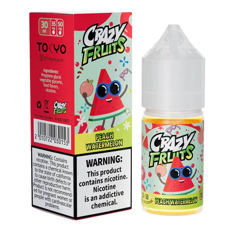 Tokyo Crazy Fruits Peach Watermelon Saltnic 30ml - 50 mg - 30 ml - Image 2