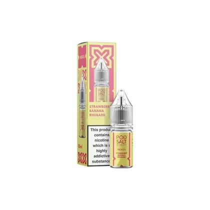 Pod Salt Nexus Strawberry Banana Rhubarb E Liquid 10ml - Nicotine Strength#20mg>10mg>5mg (E04148) (E04148)