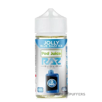 Pod Juice X Raz – Jolly Blue Razz Ice 100mL - Nicotine Strength#0mg>3mg>6mg