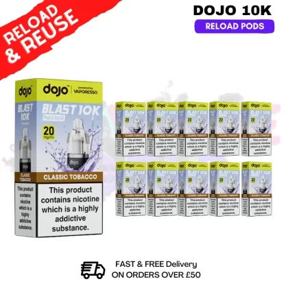 Classic Tobacco Dojo Blast 10K Replacement Pods Box Of 10