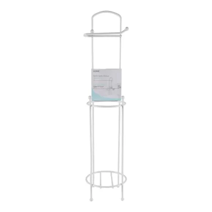 Metal Toilet Paper Organizer, White, 25-in