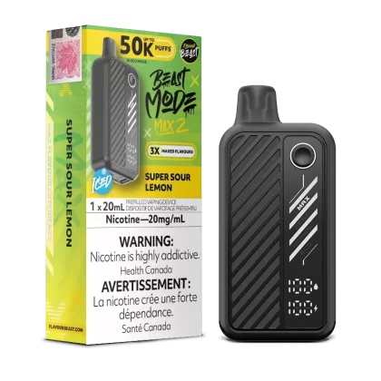 Beast Mode Max 2 50K Super Sour Lemon Ice By Flavour Beast