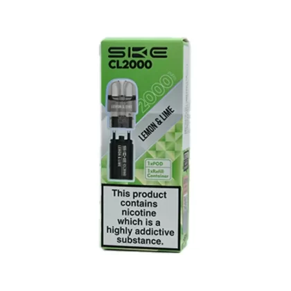 SKE CL2000 Prefilled Pods - Strength#20mg~Flavour#Banana>Blueberry Raspberries>Bubble Cherry>Cherry Ice>Choc Mint>Cola Ice>Fruit Gum>Kiwi Passion Fruit>Lemon & Lime>Lemon Sour Fudge>Med Citr