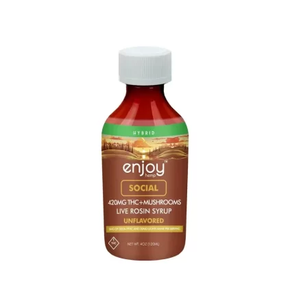 Enjoy Hemp 420mg Social THC + Mushrooms Live Rosin Syrup – Unflavored (Hybrid)